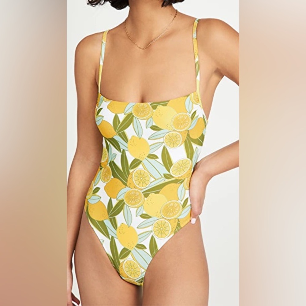 Andrea Iyamah Sari citrus / lemon print one-piece Swimsuit Size M